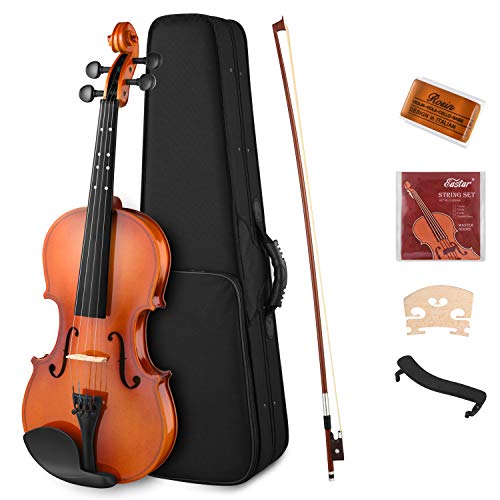 Eastar 4/4 Violin Set Full Size Fiddle EVA-2 for Kids Beginners Students with Hard Case, Rosin, Shoulder Rest, Bow, and Extra Strings (Imprinted Finger Guide on Fingerboard)