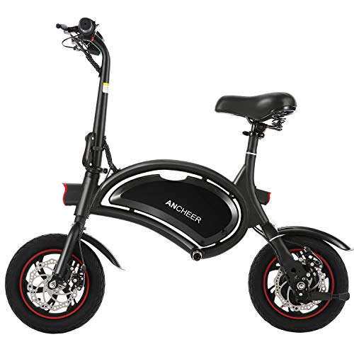 ANCHEER Folding Electric Bike 350W Motor Scooter 12 Inch City Commuter Ebike with 15 Mile Range, Dual Disc Brake