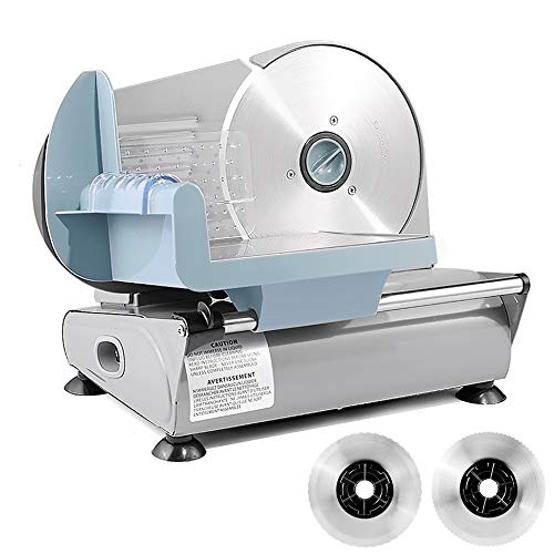 Meat Slicer for Home Use, Sophinique Electric Deli Food Slicer with 3 Removable 7.5’’ Stainless Steel Blades, 150W Adjustable Thickness Slicer Machine for Meat, Cheese, Bread and Fruit