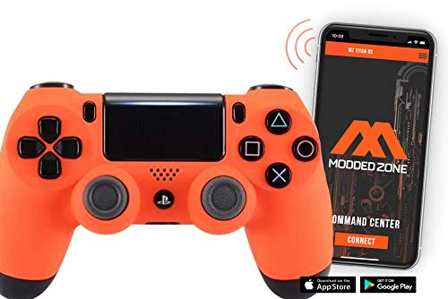 Smart Soft Touch Orange Ps4 PS4 PRO Rapid Fire Custom Modded Controller for All Major Shooter Games, Warzone & More (CUH-ZCT2U)