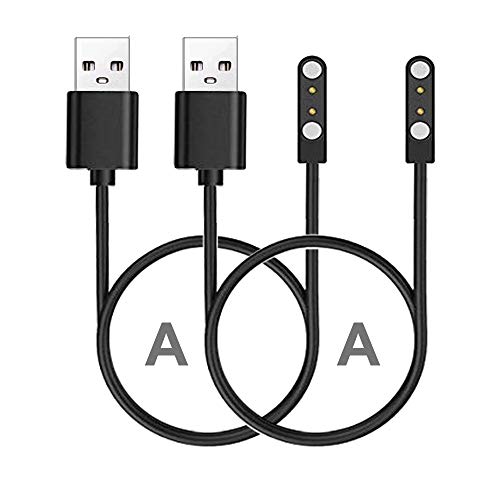 smaate Chargers 2-Pack, ONLY for ID205L ID205U ID205S or SW021 Smart Watch, Watch’s app VeryFitPro, Magnetic, 2 Charging Pins’ Gap 2.84mm, Replacement Charging Dock Cables, Charging Cord A+A Type