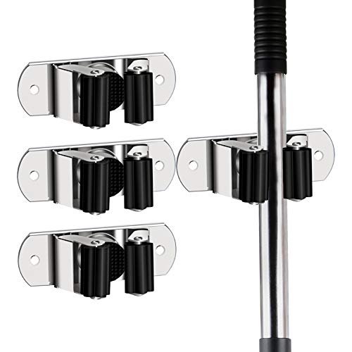 CWOVRS B089S7DHL8-F 4PCS Heavy Duty Stainless Steel Tools Screws&Self Adhesive Kitchen Bathroom Garden Garage Office, Black