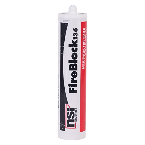 Fireblock136 Residential Rated Non-Combustible Fire Block, 10.3 oz Caulk Tube, for Residential Applications, Red