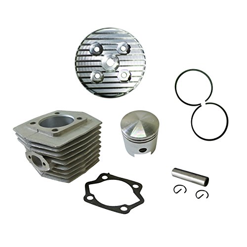 CNC Silver Cylinder Head & Cylinder Piston Kit For 66cc 80cc Motorized Bike