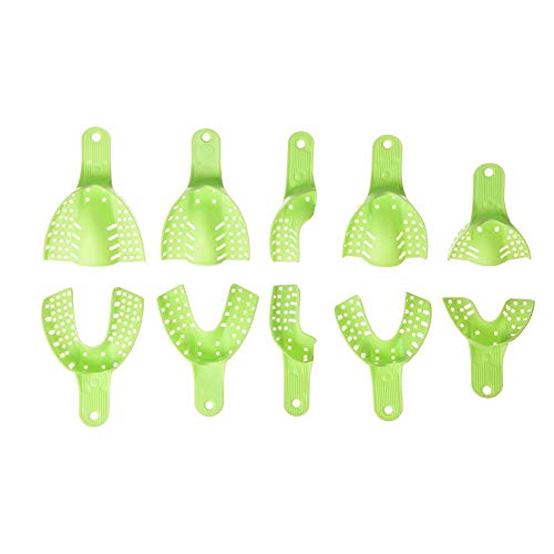 AZDENT Dental Supply Impression Trays Autoclavable Central 10pcs/Box(Light Green)