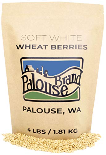 Soft White Wheat Berries • 100% Desiccant Free • 4 lbs • Non-GMO Project Verified • Certified Kosher Parve • USA Grown • Field Traced • Resealable Kraft Bag