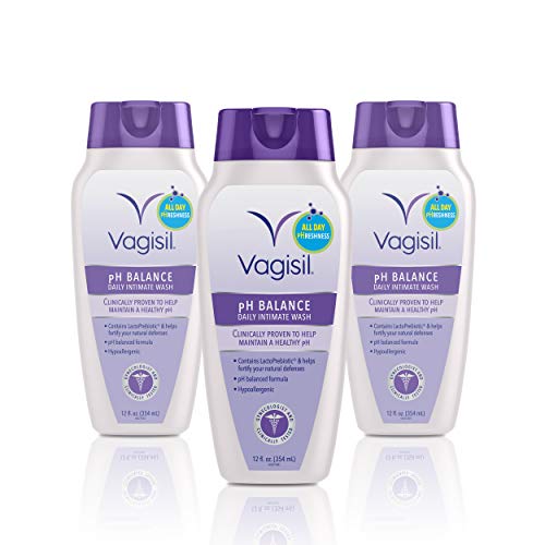 Vagisil pH Balanced Daily Intimate Feminine Wash for Women, Gynecologist Tested, Hypoallergenic, 12 Ounce- Pack of 3