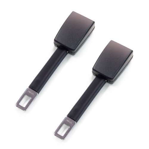 2-Pack Rigid 7' Seat Belt Extender (Type A: 7/8' Tongue Width) - Buckle Up to Drive Safely - E-Mark Safe Certificate