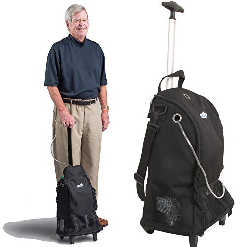 Roscoe Medical Portable Oxygen Cylinder Tank Roller Bag for Mobile Oxygen Users - Wheeled Tote Bag for Liquid Portables and Cylinders up to Size D - 14'x17'x8', HA001