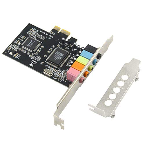 GODSHARK PCIe Sound Card, 5.1 Internal Sound Card for PC Windows 7 with Low Profile Bracket, 3D Stereo PCI-e Audio Card, CMI8738 Chip 32/64 Bit Sound Card PCI Express Adapter