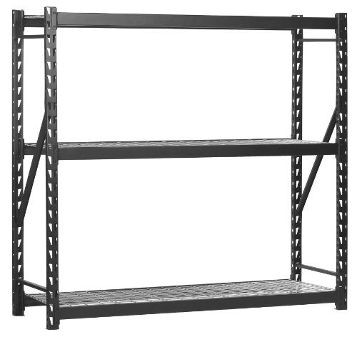 Sandusky Lee Muscle Rack ERZ772472WL3 Black Heavy Duty Steel Welded Storage Rack, 3 Shelves, 1,000 lb. Capacity per Shelf, 72' Height x 77' Width x 24' Depth, Pack of 1