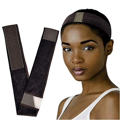 Adjustable Lace Wig Grip Band- No Slip Elastic Velvet Wig Grip Headband, Stretched Wig Hair Grip Head Band to Keep Wig Secured – Brown