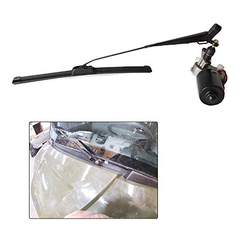 Tepeng Universal 12V Electric UTV Hard Coated Polycarbonat Windshield Wiper Motor windshield Wiper Kit Compatible with Polaris Ranger RZR 900 1000 Can Am etc.