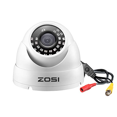 ZOSI 2.0MP FHD 1080p Dome Camera Metal Housing Outdoor Indoor (Hybrid 4-in-1 CVI/TVI/AHD/960H Analog CVBS),24PCS LEDs,80ft IR Night Vision,CCTV Security Camera with 105° Wide Angle