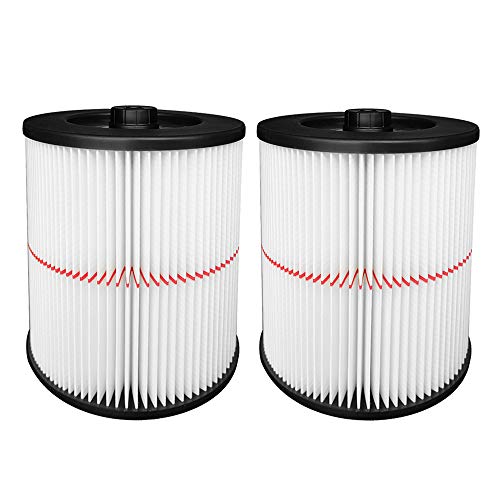 Reinlichkeit 2 Pack Cartridge Filter for Shop Vac Craftsman 17816 9-17816 Wet/Dry Air Filter Replacement Part fit 5 Gallon & Larger Vacuum Cleaner