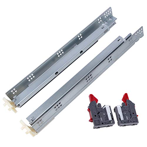 21' Under Mount Drawer Slides,Full Extension,Soft Close,with Screws, Brackets,Locking Devices,4Pairs(=8Pieces)