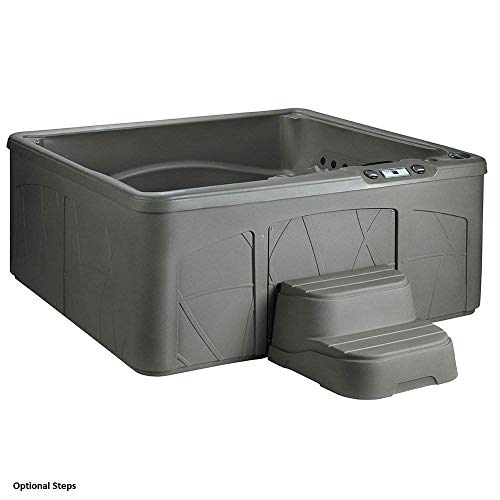 LifeSmart LS350DX 5 Person Outdoor Patio Hot Tub Spa w/ 28 Jets & Cover, Taupe