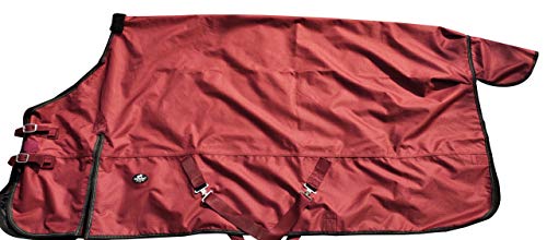 TGW RIDING 1200Denier Waterproof and Breathable Horse Sheet Horse Blanket Standard Neck Turnout Sheet (68', Burgundy)