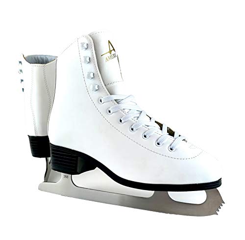 American Athletic Shoe Women's Tricot Lined Ice Skates, White, 6
