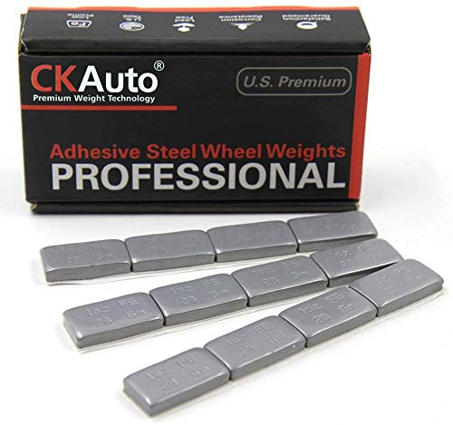 CKAuto 1oz, Grey, Adhesive Stick on Wheel Weights,EasyPeel Tape.Low Profile, 72 oz/Box, US Quality(72pcs)