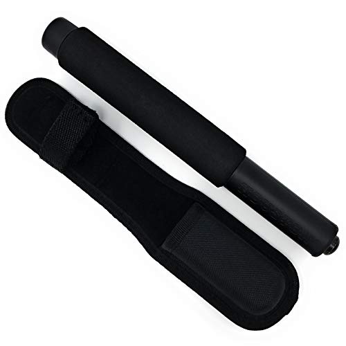 Houston Expandable Security Baton - Includes Holder Made in Nylon thermofoil with Hardened Black Finish, Best for self Defense, Tactical or Survival practices. Collapsible, Durable and Lightweight