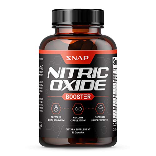 Nitric Oxide Supplements by Snap Supplements - Pre Workout, Muscle Builder - L Arginine, L Citrulline 1500mg Formula, Tribulus Extract & Panax Ginseng,Strength & Endurance, - 60 Capsules