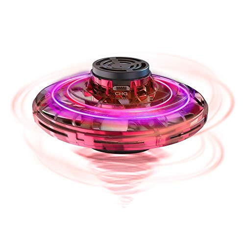 FlyNova Flying Spinner, 2020 Upgraded Version The Most Tricked-Out Hand Drones for Kids Adults, 360° Rotating Hand Controlled, RGB Lights Interactive Toys for Boys Girls (Red)