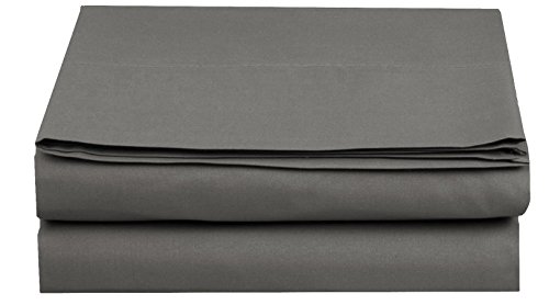 Elegant Comfort Luxury Flat Sheet on Amazon Wrinkle-Free 1500 Thread Count Egyptian Quality 1-Piece Flat Sheet, California King Size, Grey