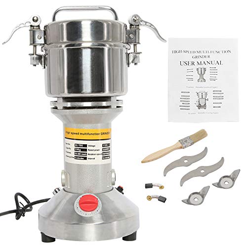 HYDDNice 700g Grain Mill Grinder 2500w 50-300 Mesh 36000RPM High Speed Electric Stainless Steel Grinder Spice Herb Cereals Corn Flour Powder Machine Commercial Grade