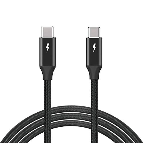 4.9ft (1.5m) Thunderbolt 3 Cable, 100W 20Gbps, Nylon Braided, Thunderbolt 3 to Thunderbolt 3 Cord, for Thunderbolt 3 (USB C) Hub, Adapter, Devices, 20V/5A