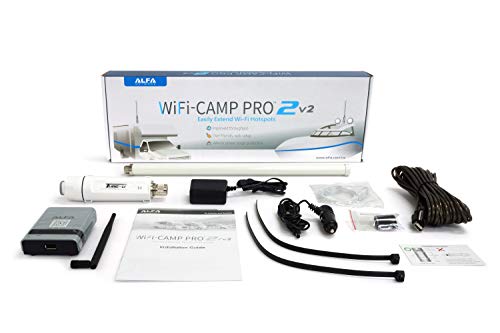 ALFA Network WiFi CampPro 2v2 (Version 2) Universal WiFi/Internet Range Extender Kit for Caravan/Motorhome, Boat, RV