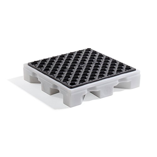 Drip Deck | New Pig Poly Drip Deck | Holds 55 Gallon Plastic or Steel Drum | 11 Gallon Sump Capacity | PAK527, White/Black