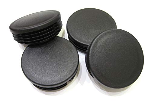 4pcs Pack: 3 Inch Round Black Plastic End Cap (for Hole Size from 2 11/16 to 2 7/8, Including 2 3/4 inches), Cover for Steel Fence Post, Furniture Finishing Plug