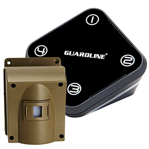 Guardline Wireless Driveway Alarm Outdoor Weather Resistant Motion Sensor & Detector- Best DIY Security Alert System (one Receiver + one Sensor)
