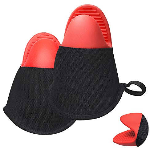 Doormoon Oven Mitts,Silicone Oven Gloves Pinch Heat-Resistant and Non-Slip Potholders for Kitchen BBQ,Grilling,Baking