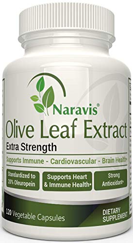 Naravis Olive Leaf Extract - 750mg - 120 Veggie Capsules - 20% Oleuropein - Non-GMO - Immune Support - Cardiovascular Health - Antioxidant Supplement