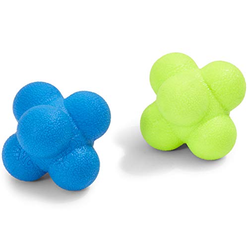 Juvale 2-Pack Rubber Reaction Bounce Balls for Hand-Eye Coordination, Agility & Speed Reflex Training