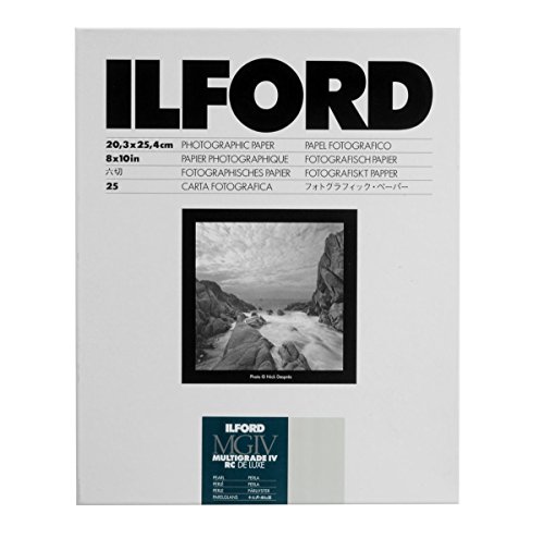 Ilford Multigrade IV RC Deluxe Resin Coated VC Variable Contrast Black & White Enlarging Paper - 8x10' - 25 Sheets - Pearl Surface