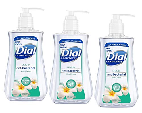 Dial Liquid Soap Anti-Bacterial White Tea 7.5 Ounce Pump (221ml) (Pack of 3)
