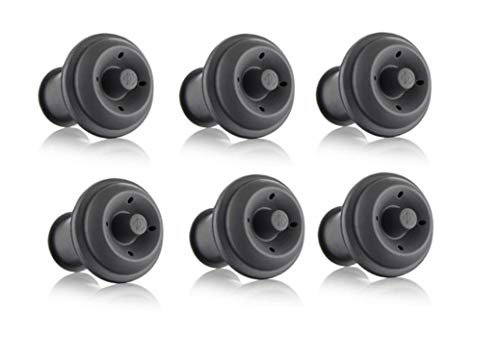 Vacu Vin Wine Saver Vacuum Stoppers Set of 6 – Grey