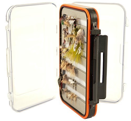 Kingfisher Fly Fishing Box, 2 Sided, Clear, Waterproof, Tough, Holds Hundreds of Flies