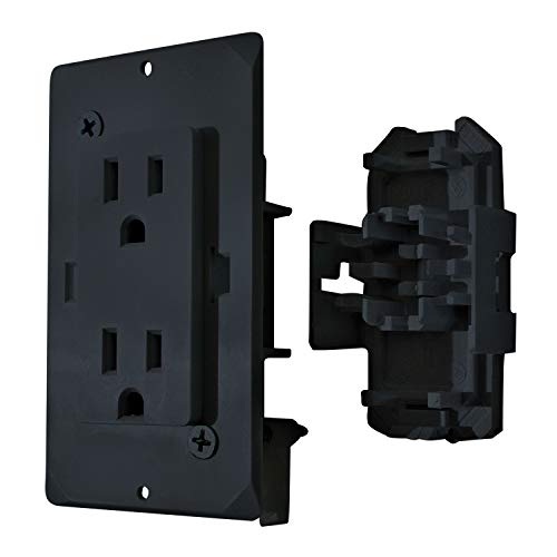 Diamond Group by Valterra DG15BKVP Decor Receptacle with Cover - 15A, 125V, Black