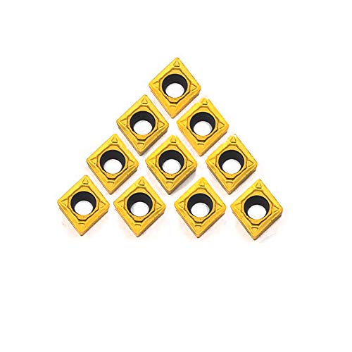 OSCARBIDE Carbide Turning Inserts CCMT21.51(CCMT060204) CCMT Insert Mutilayer Coated CNC Lathe Inserts for Lathe Turning Tool Holder Replacement Insert, 10 Pieces