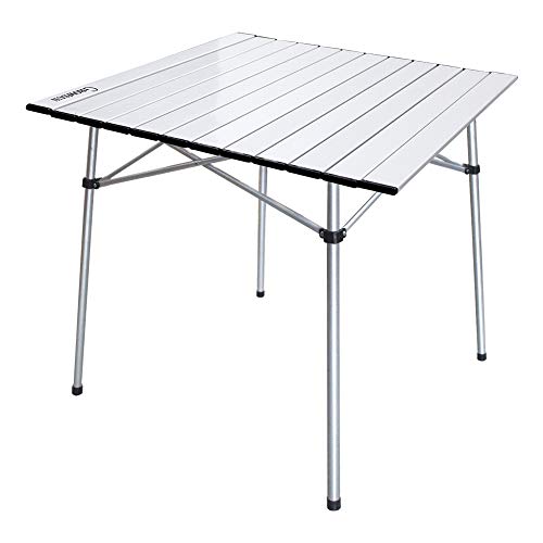 Growsun Folding Camping Table, Portable Aluminum Lightweight Square Camp Table w/Carry Bag for Outdoor and Indoor