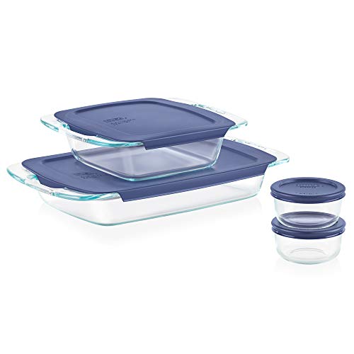 Pyrex Grab Glass Bakeware and Food Storage Set, 8-Piece, Clear