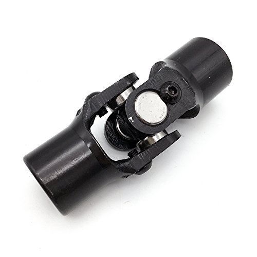 Ensun 3/4' Round x 3/4' Round Black Single Steering Shaft Universal U Joint Maximum Working Angle 35° Degree, Total Length 96mm (3-3/4')