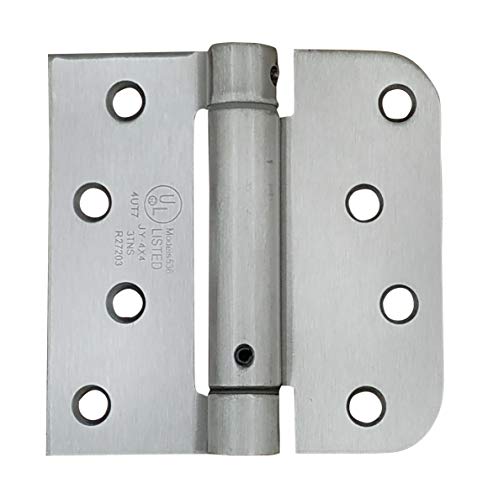 Hinge Outlet Spring Self-Closing Hinges, 4 Inch Square with 5/8 Inch Satin Nickel, 2 Pack, Adjustable Door Closing