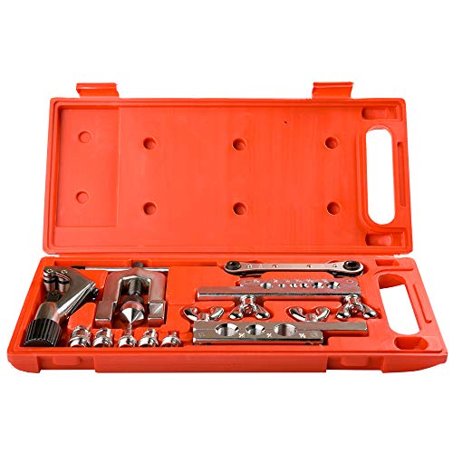 Wostore Flaring Swage Tool Kit for Copper Plastic Aluminum Pipe With Tubing Cutter & Ratchet Wrench