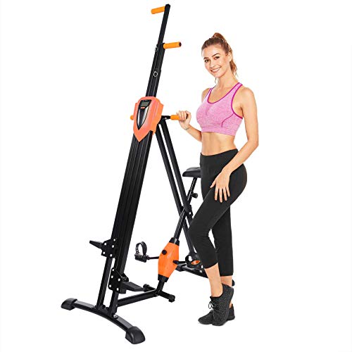 Flyerstoy Folding Vertical Climber Home Gym Exercise Climbing Machine for Home Body Trainer Stepper Cardio Workout Training (Aurantia)