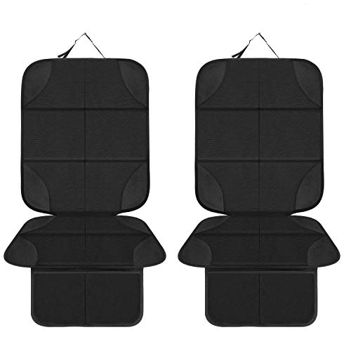 FXXDUS Car Seat Protector for Child Car Seat - 2 Pack Protectors for Carseats - XL Thickest Mat Cover & Waterproof 600D Fabric & 2 Large Pockets for Handy Storage, Auto Crash Test Approved, Not Melt
